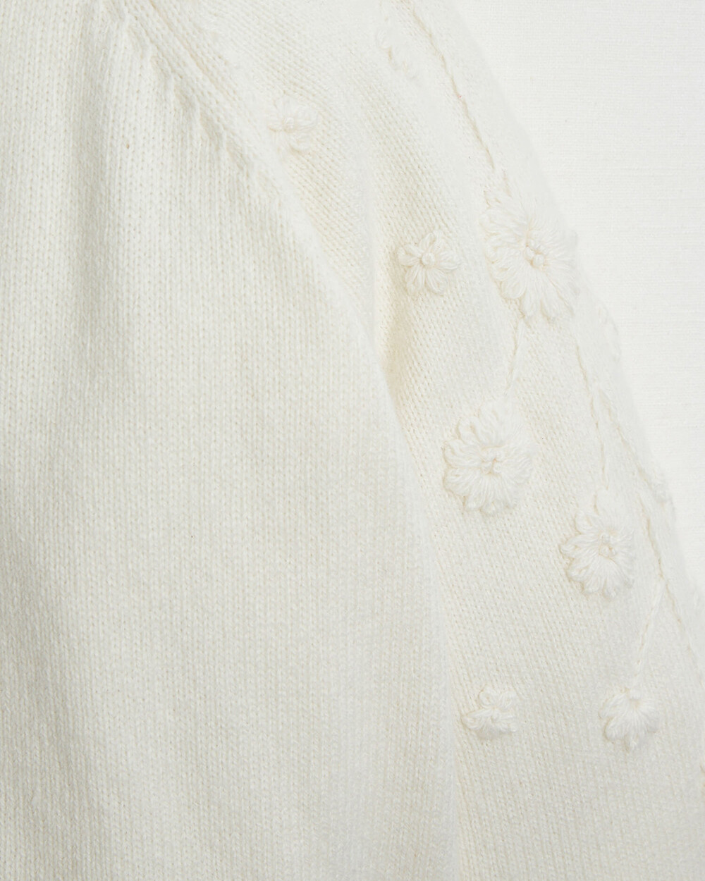 Embroidered knitted cardigan Off-white colour Natalys
