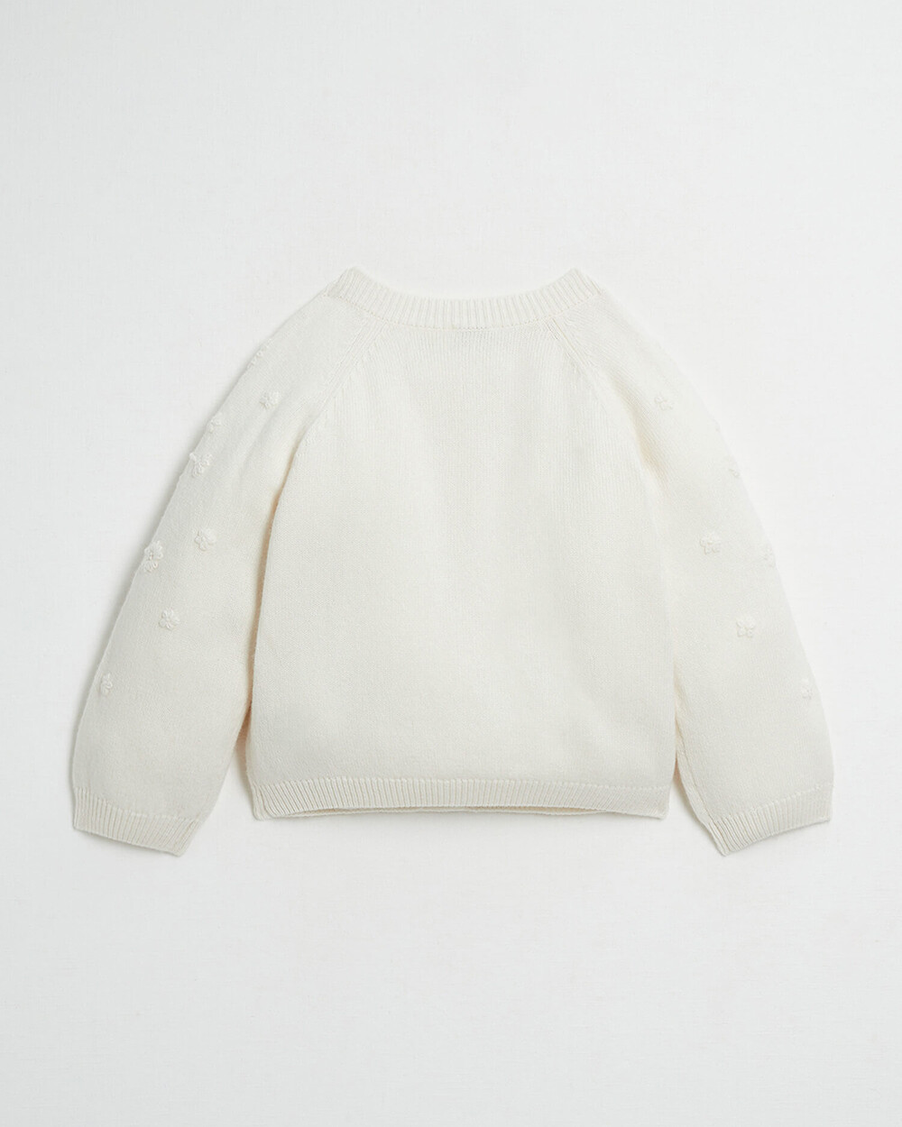 Embroidered knitted cardigan Off-white colour Natalys