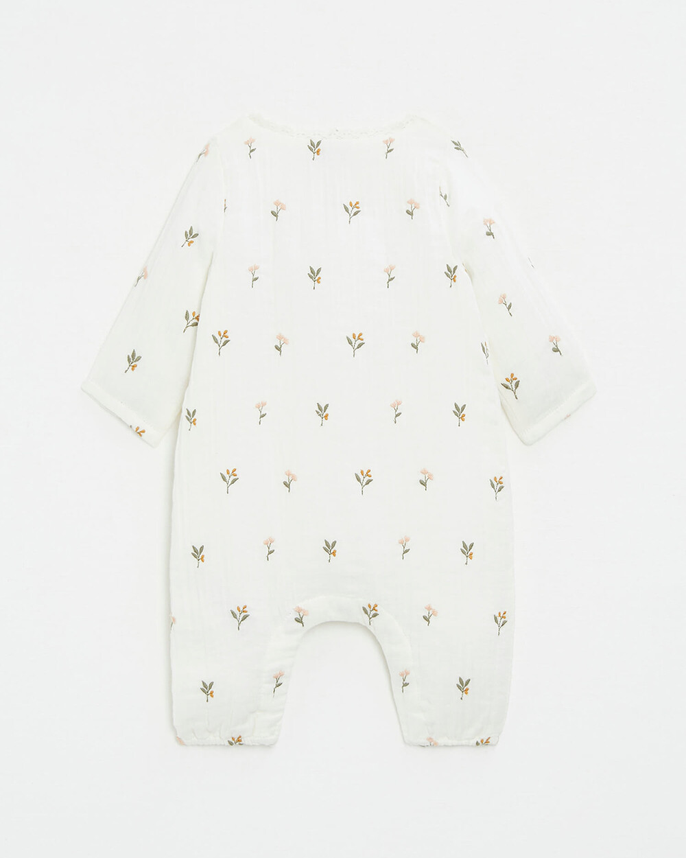 Embroidered cotton gauze jumpsuit Embroidered flowers Natalys