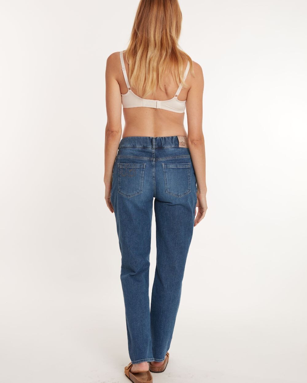 Mom-fit maternity jeans Blue denim  Cache coeur