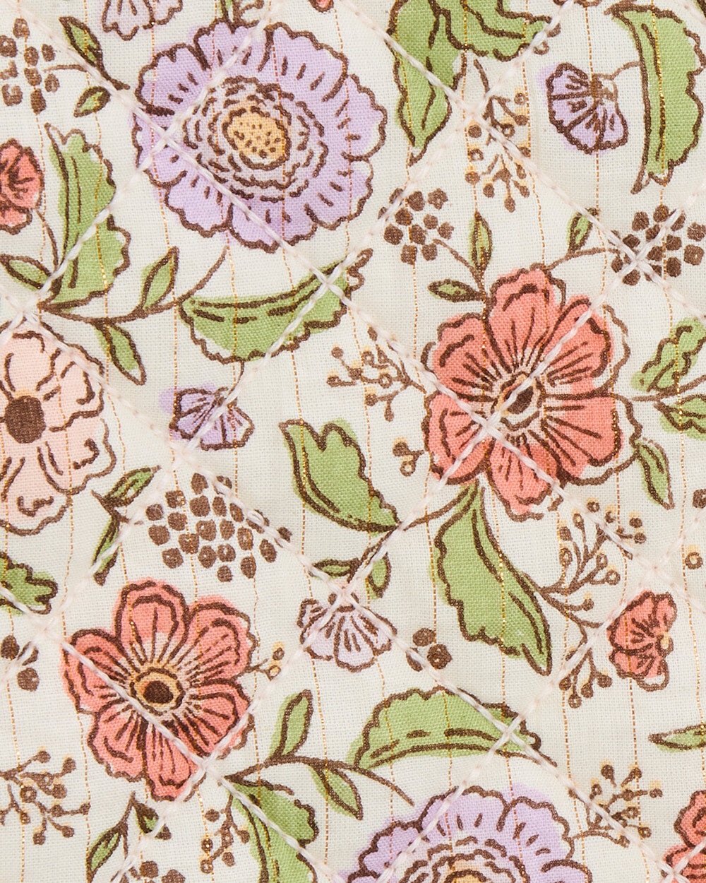 Floral print bloomer Lurex stripes  Natalys