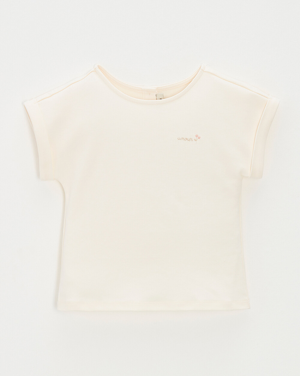 Kid' short-sleeved tee-shirt Embroidered chalk colour Natalys