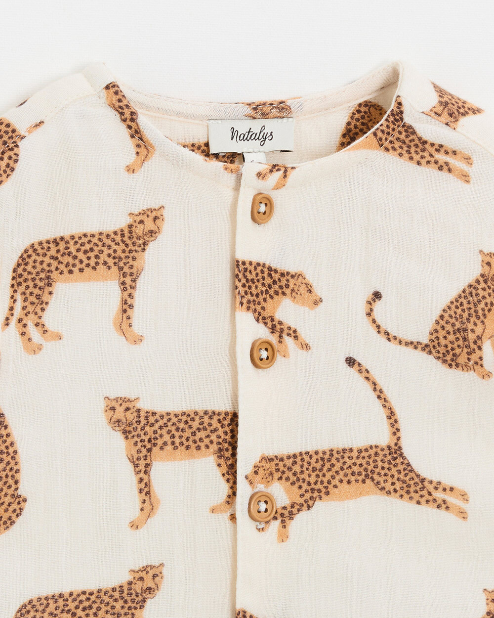 Cotton gauze shirt Leopard print  Natalys