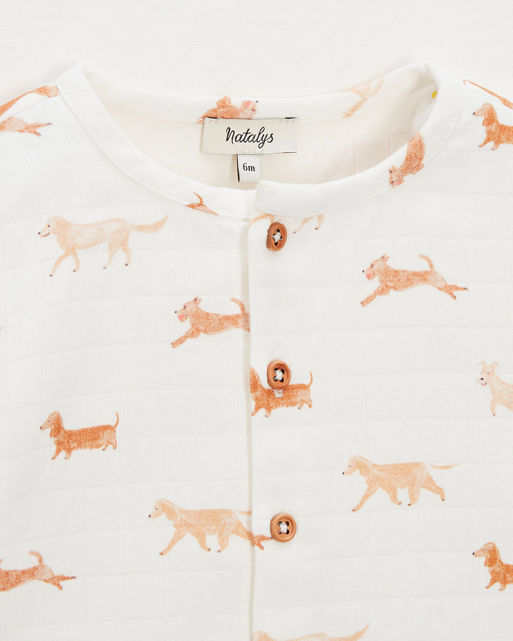Cotton gauze shirt Dog print  Natalys