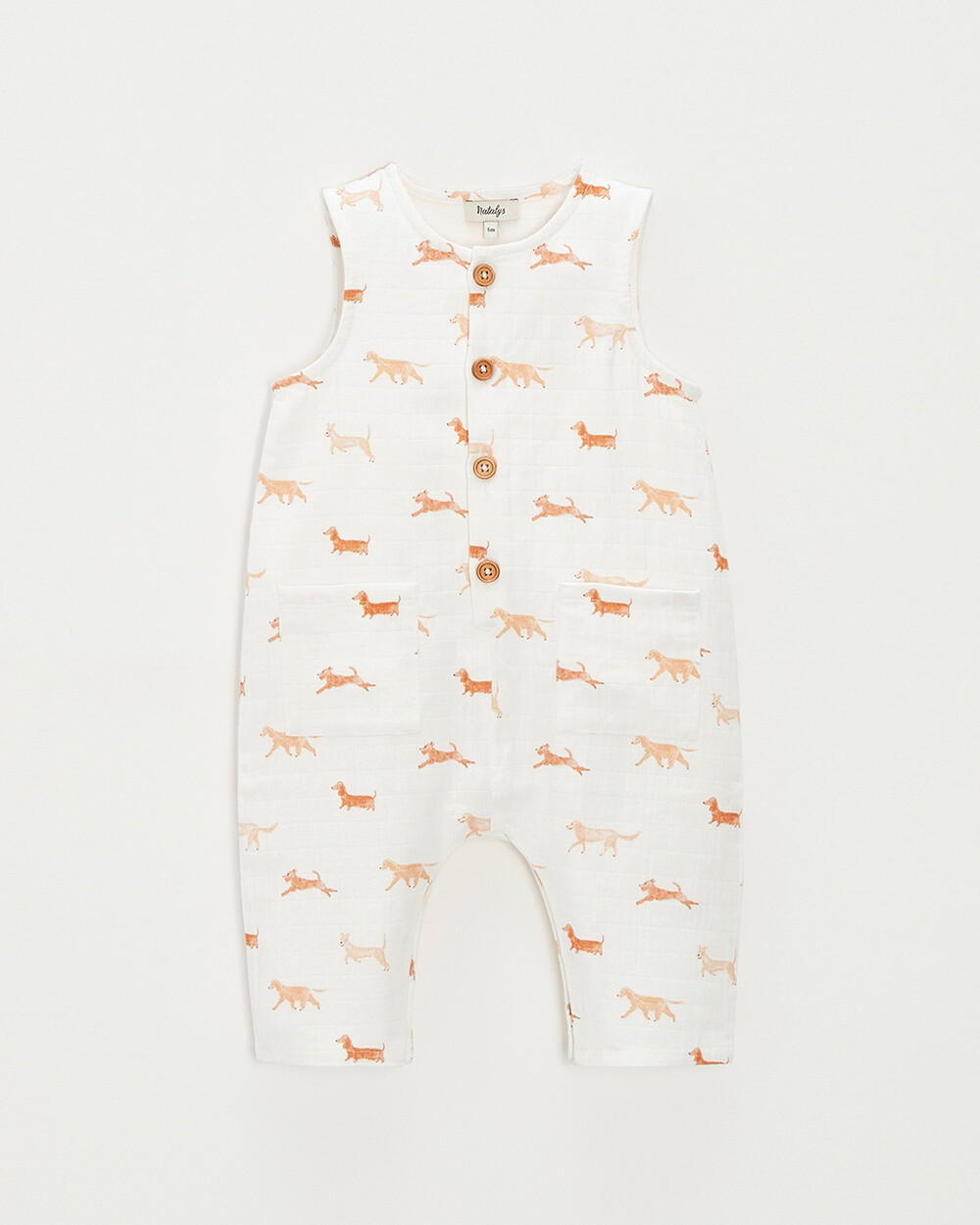 Cotton gauze jumpsuit Dog print  Natalys