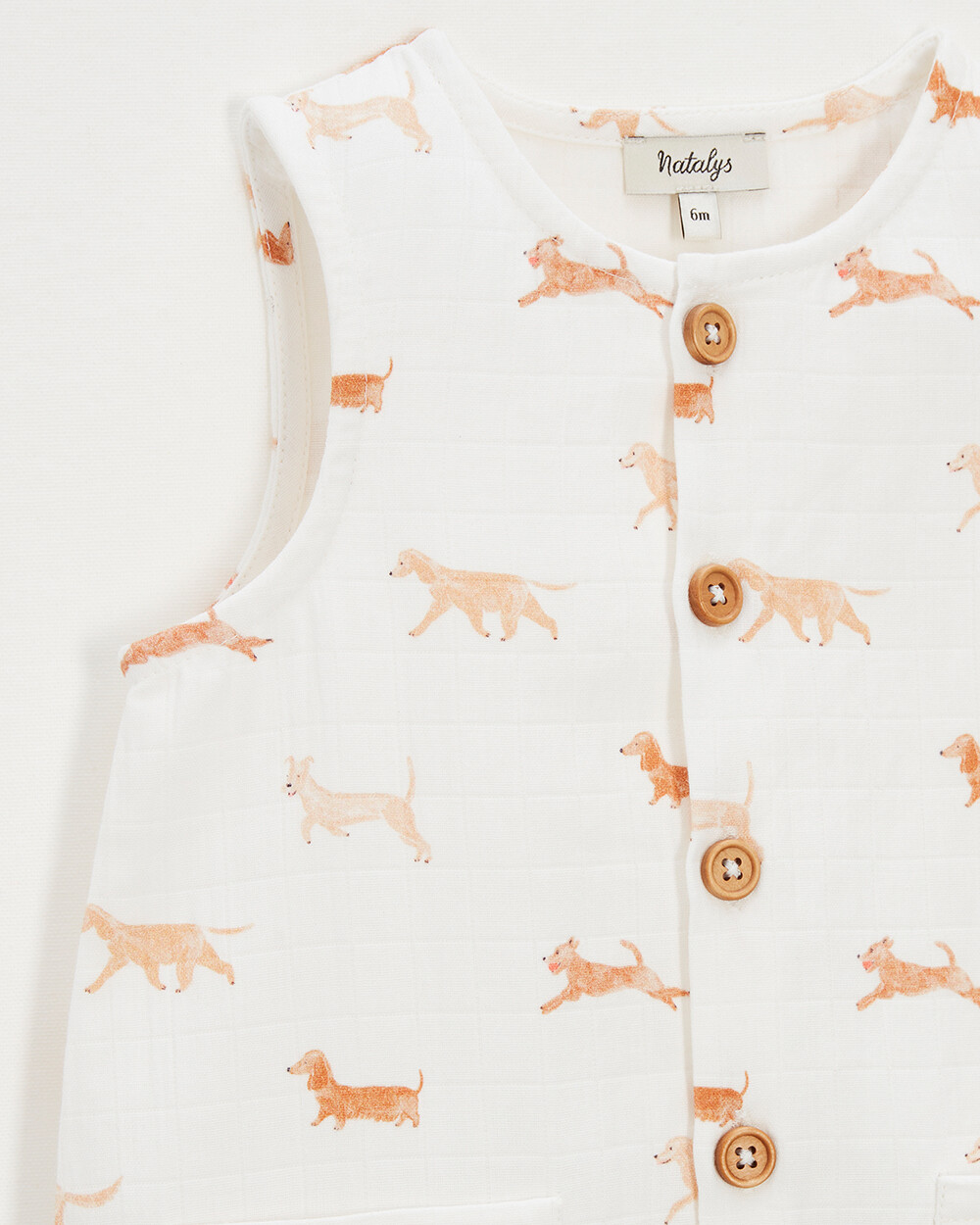 Cotton gauze jumpsuit Dog print  Natalys