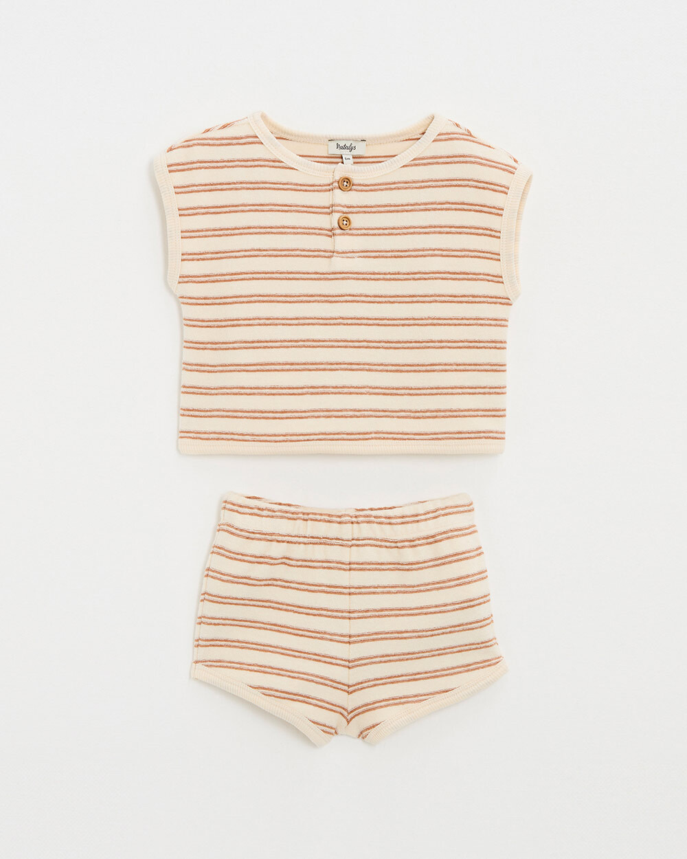 2-piece terrycloth pyjamas Ecru coloured stripes Natalys
