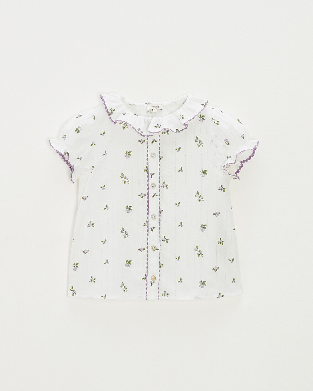 Short-sleeved blouse Blueberry print  Natalys