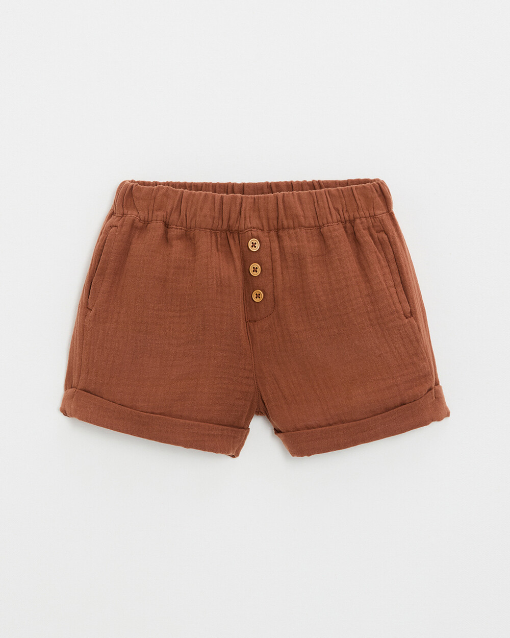 Kid's cotton gauze shorts Rust colour Natalys