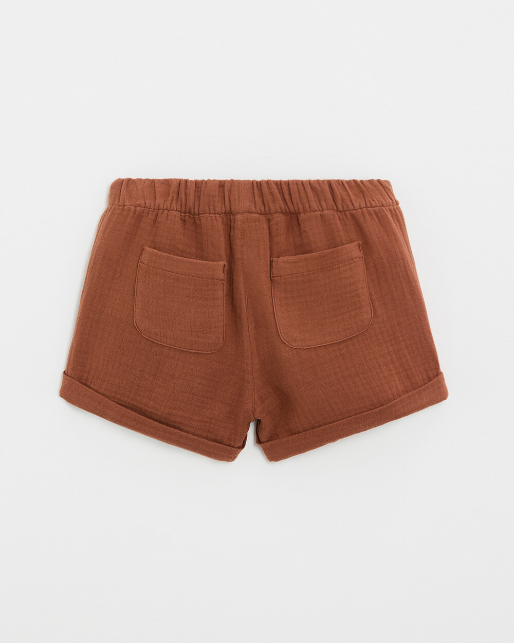 Kid's cotton gauze shorts Rust colour Natalys