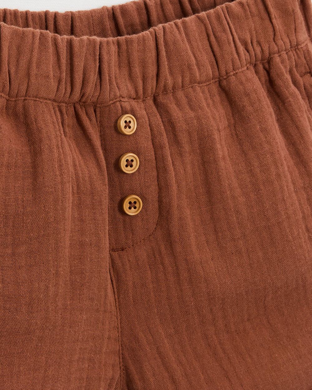 Kid's cotton gauze shorts Rust colour Natalys