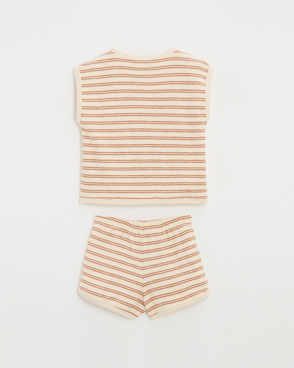 Kid's 2-piece terrycloth pyjamas Ecru coloured stripes  Natalys