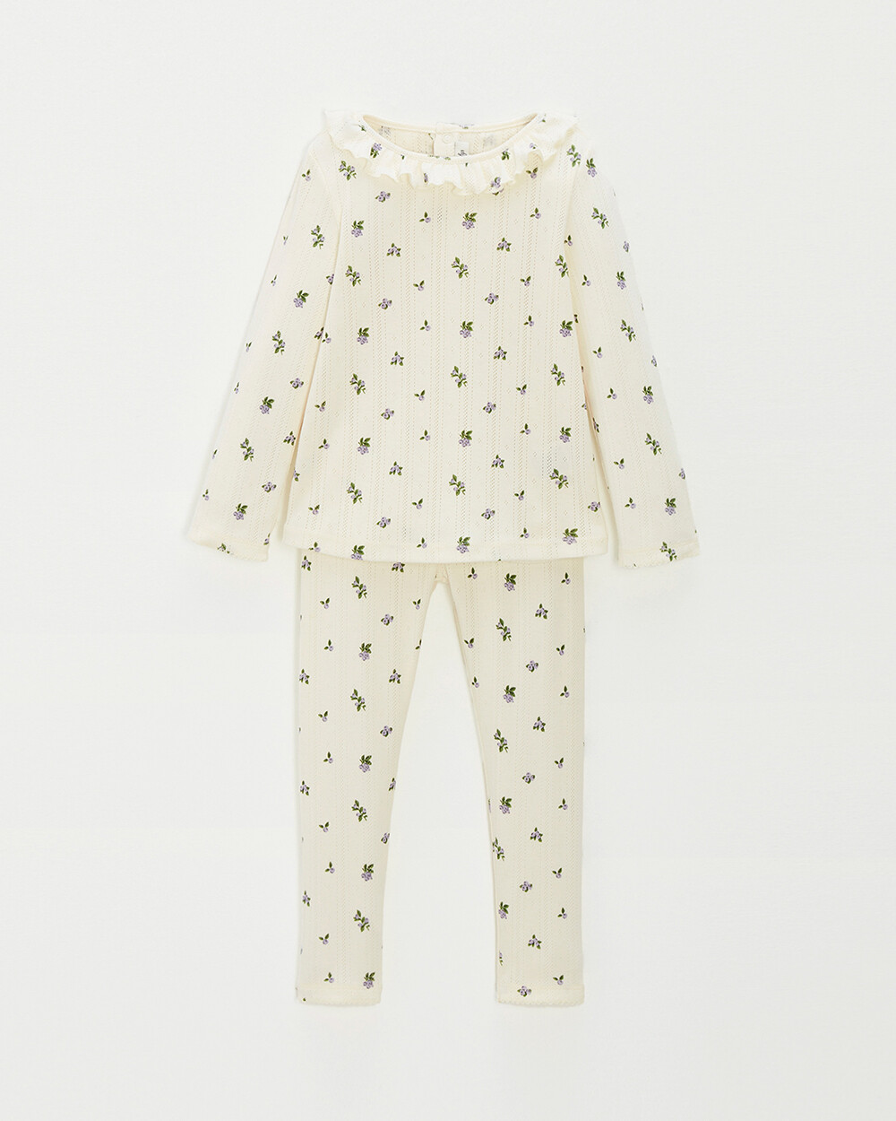 Openwork 2-piece pyjamas Blueberry print  Natalys
