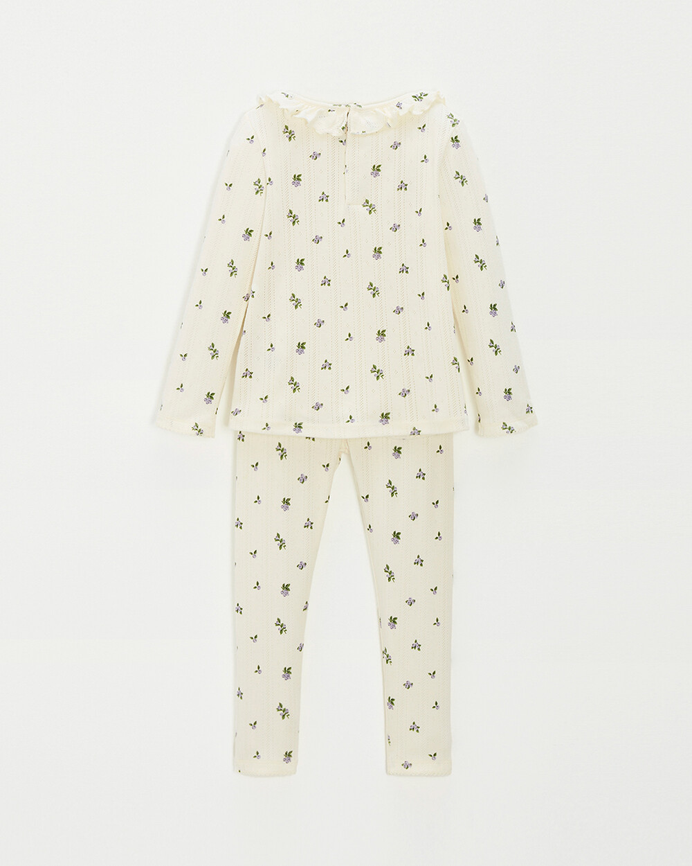 Openwork 2-piece pyjamas Blueberry print  Natalys