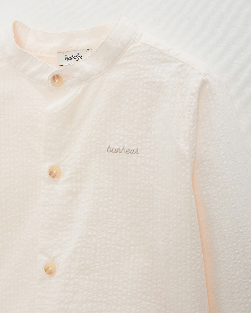 Kid' seersucker shirt Off-white colour  Natalys