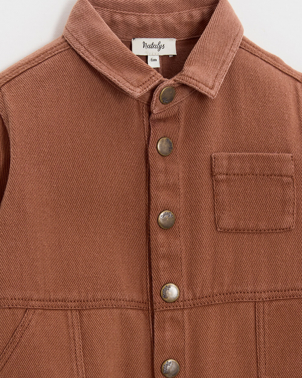Long twill dungarees Rust colour  Natalys