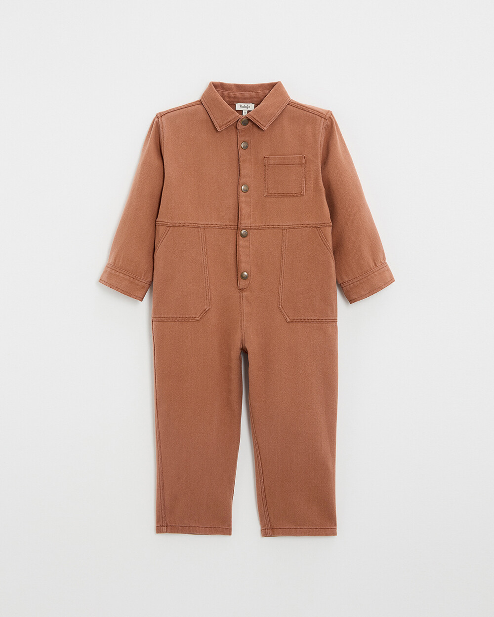Kid's long twill jumpsuit Rust colour Natalys