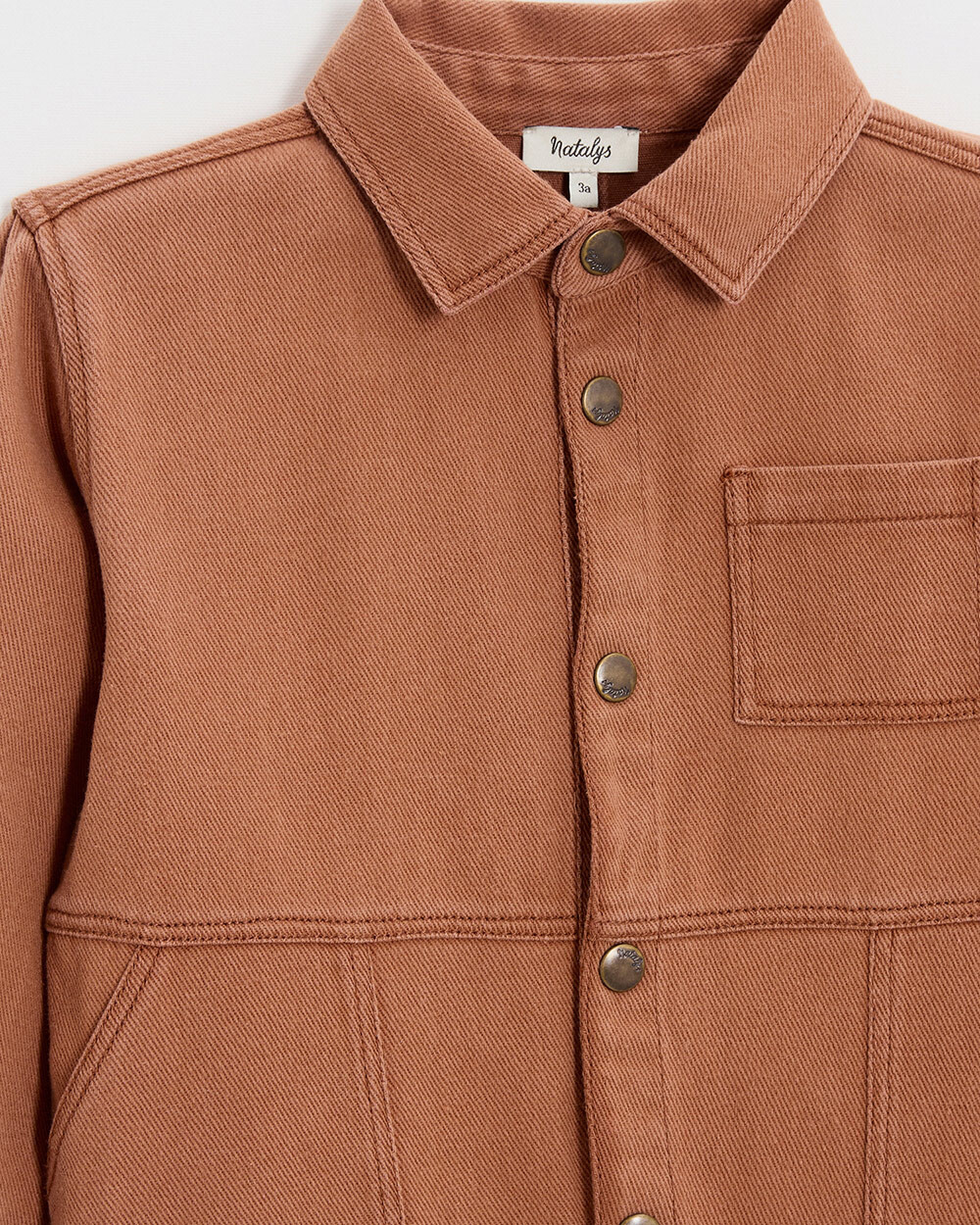 Kid's long twill jumpsuit Rust colour Natalys