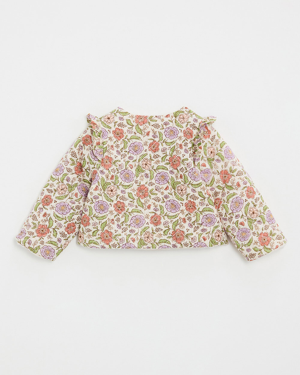 Floral print jacket Lurex stripes Natalys