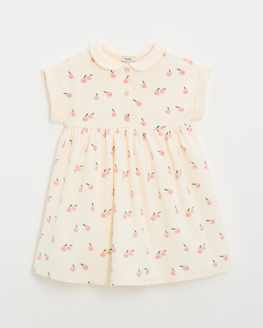 Kid' short-sleeved terrycloth dress Apple print  Natalys