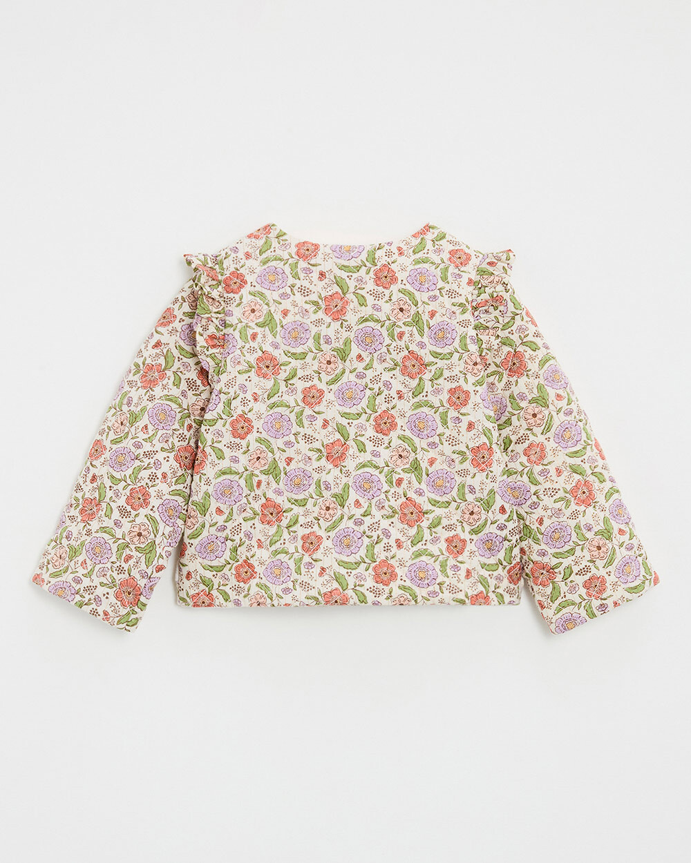 Kid's padded jacket Floral print lurex stripes  Natalys