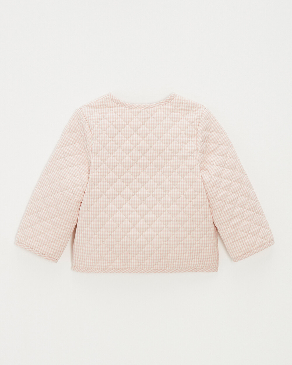 Kid's embroidered gingham jacket Vichy chalk colour Natalys