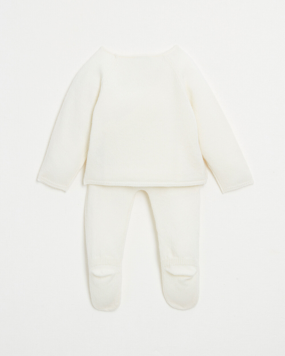 Merino wool knitted set Off-white colour  Natalys
