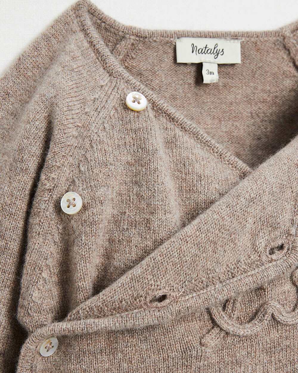 Merino wool knitted set Mottled brown colour  Natalys