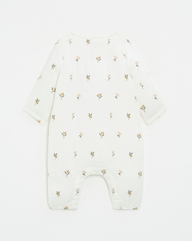 Embroidered cotton gauze jumpsuit Embroidered flowers  Natalys
