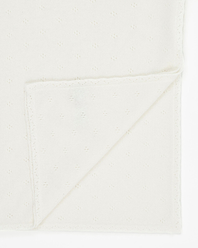 Openwork cashmere blanket Off-white colour  Natalys