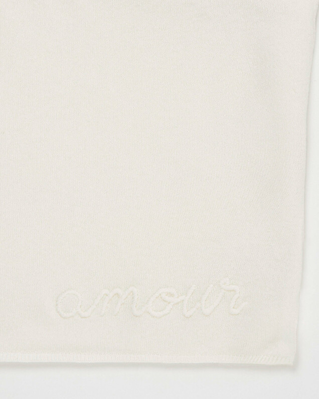 Merino wool blanket Off-white colour  Natalys