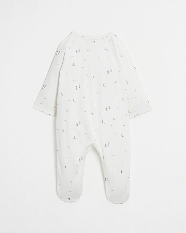 Crossed onesie Boat print  Natalys