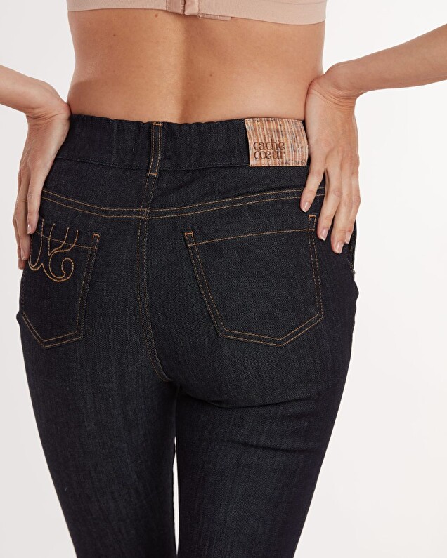 Slim-fit maternity jeans Raw denim  Cache coeur