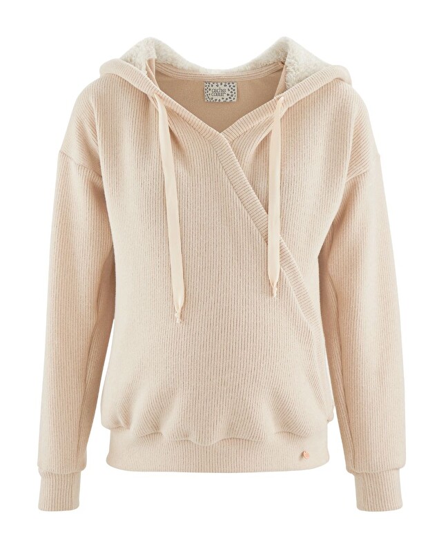 Pregnancy hoodie Oat colour  Cache coeur