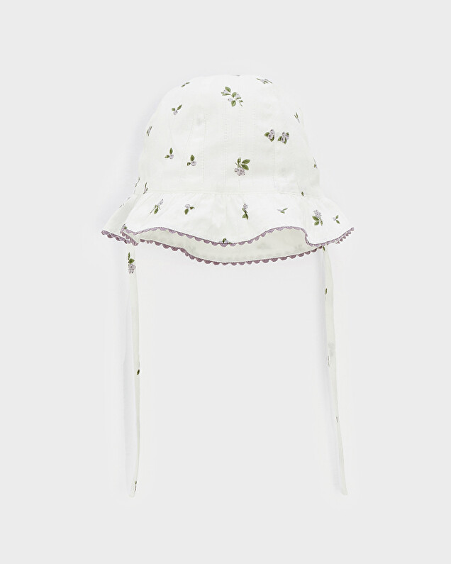 Blueberry-print hat White colour  Natalys