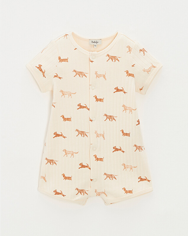Short-sleeved jumpsuit Dog print  Natalys