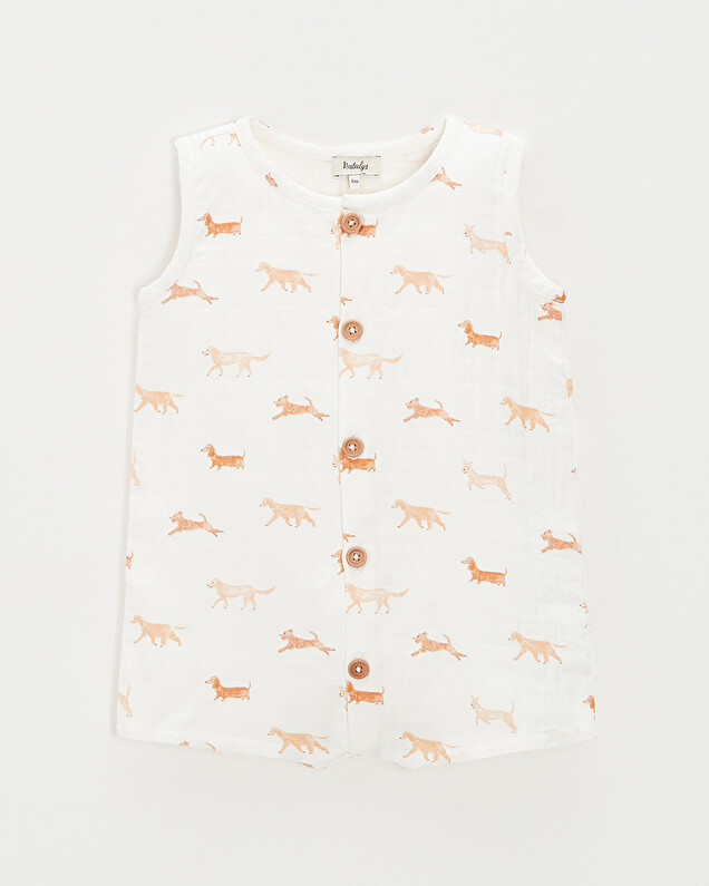 Sleeveless jumpsuit Dog print  Natalys