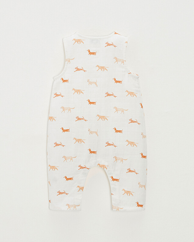 Cotton gauze jumpsuit Dog print  Natalys