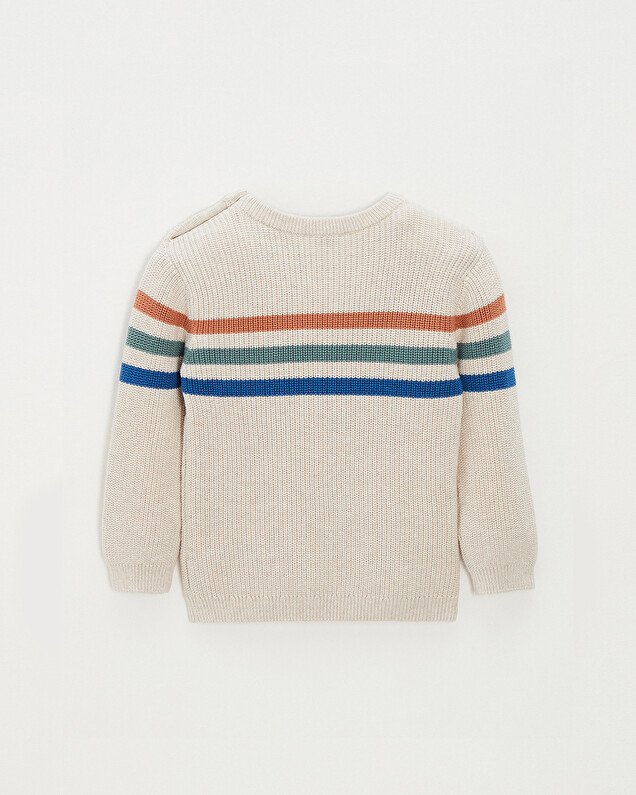 Striped cotton jumper Mottled natural colour  Natalys