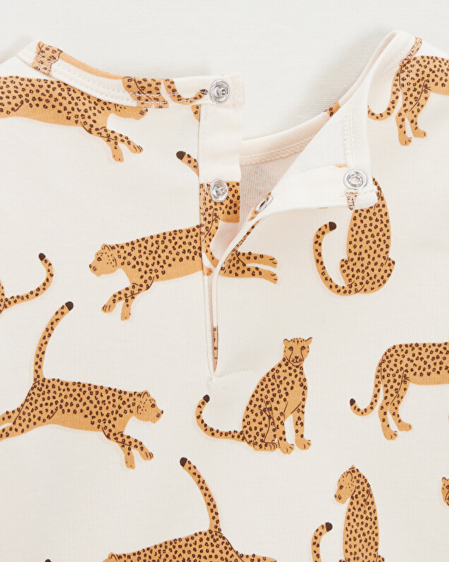 Kid's lightweight cotton 2-piece pyjamas Leopard print  Natalys