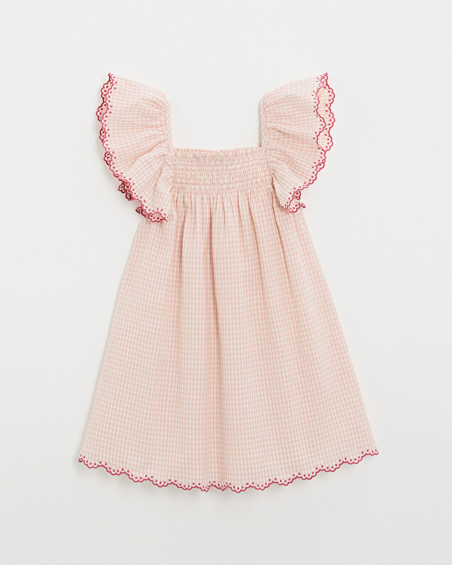 Kid's gingham dress Chalk colour  Natalys