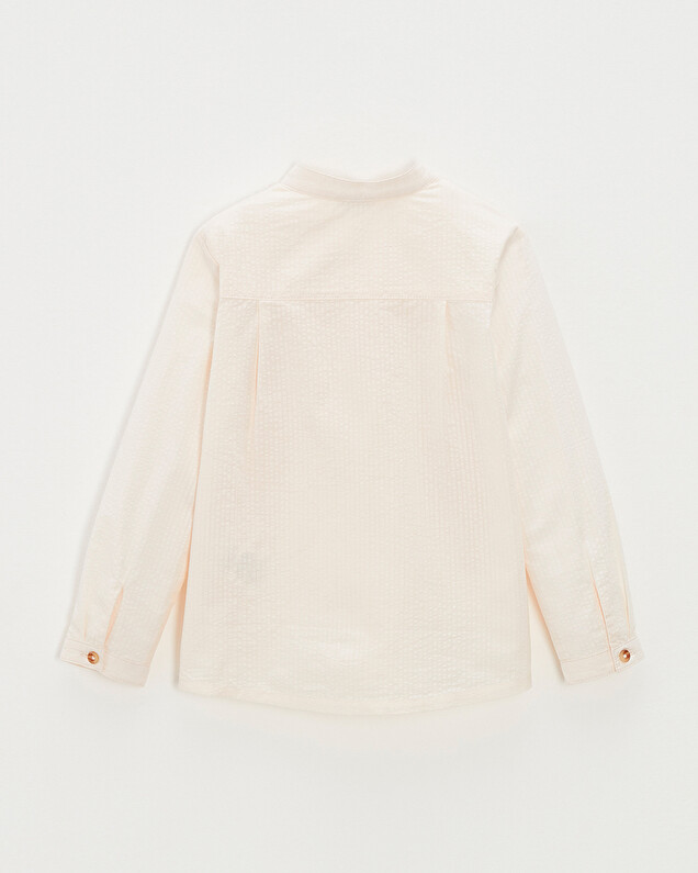 Kid' seersucker shirt Off-white colour  Natalys