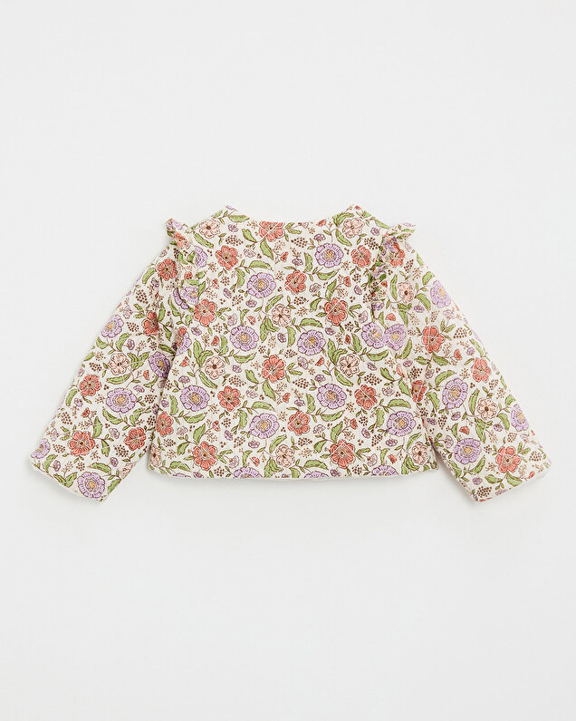 Floral print jacket Lurex stripes  Natalys