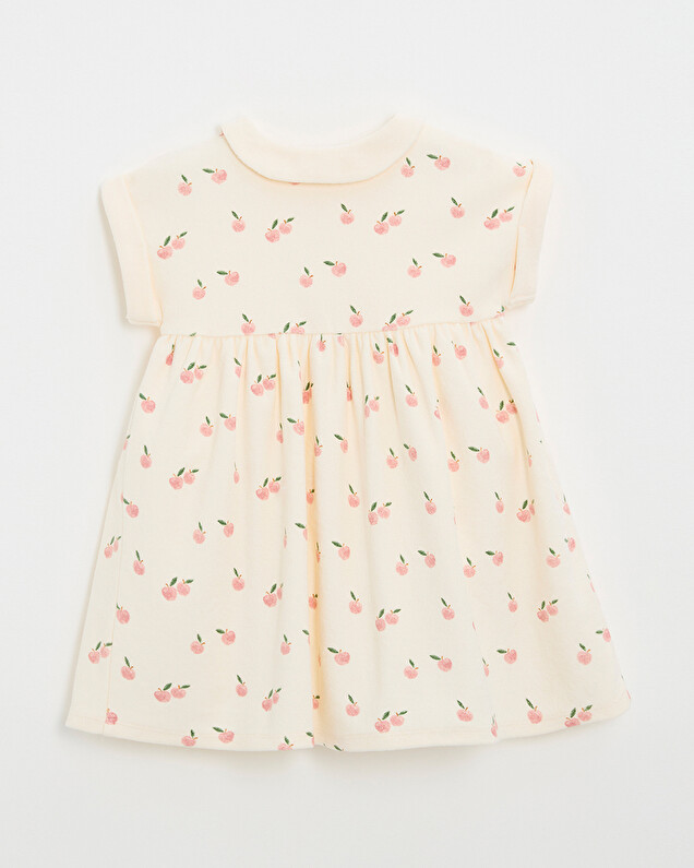 Kid' short-sleeved terrycloth dress Apple print  Natalys