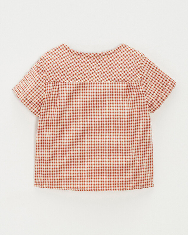 Short-sleeved shirt Vichy light beige colour  Natalys