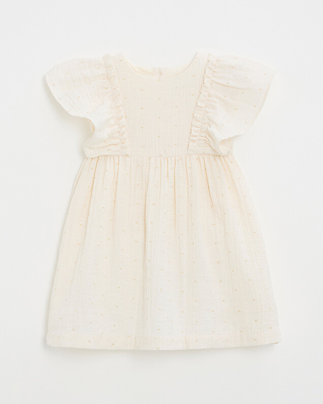 Kid's polka dot dress Off-white colour  Natalys