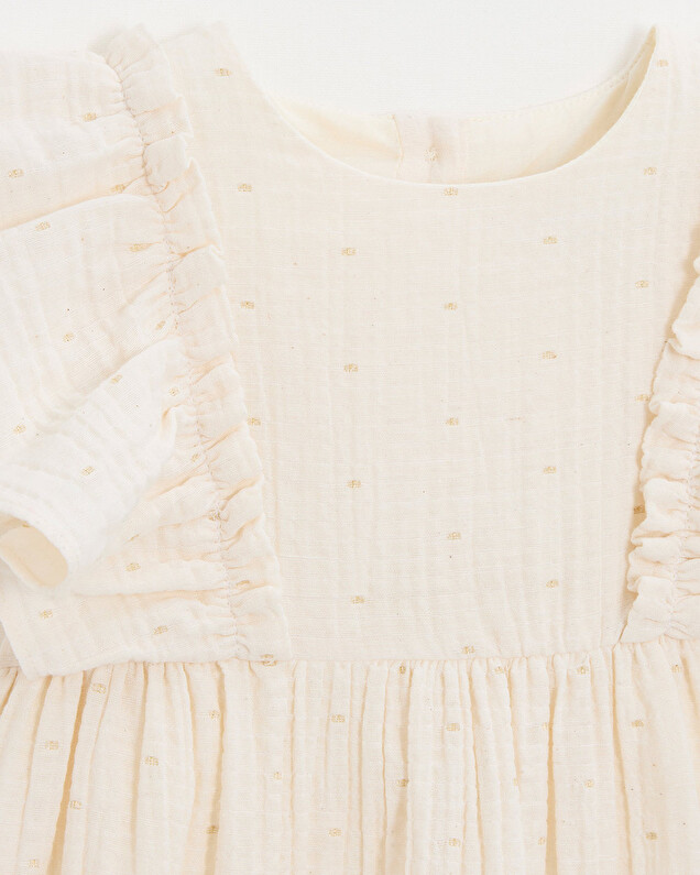 Kid's polka dot dress Off-white colour  Natalys