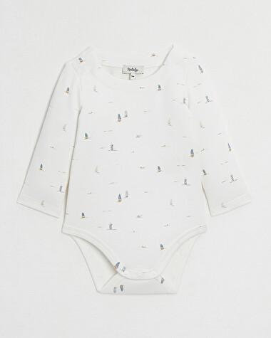 Long-sleeved bodysuit Boat print  Natalys