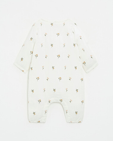Embroidered cotton gauze jumpsuit Embroidered flowers  Natalys