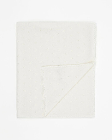 Openwork cashmere blanket Off-white colour  Natalys